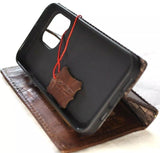 Genuine Leather Case For Apple iPhone 16 12 13 14 15 Pro Max 8 Plus Wallet  Book Cover luxury HandMade DH Oiled