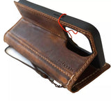 Genuine Leather Case For Apple iPhone 16 12 13 14 15 16E Pro Max 8 Plus Wallet  Book Cover luxury Mini Hand Made