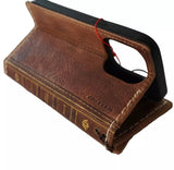 Genuine Leather Case For Apple iPhone 17 16 12 13 14 15 16 Pro Max Air 8 Plus Crafts SE XS Wallet Bible Book Mini Tan HandMade