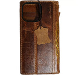 Genuine Leather Case For Apple iPhone 12 13 14 15 16 Pro Max 8 Plus  crafts Wallet  Book Mini Handmade Double Stitch Gold Stamp
