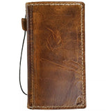 Genuine Leather Case For Apple iPhone 13 12 14 15 16 Pro Max Removable 8 Plus Wallet Book Hand Made Sewing Tan