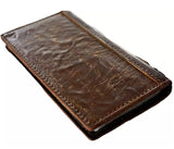 Genuine Leather Case For Apple iPhone 16 12 13 14 15 Pro Max 8 Plus Wallet  Book Cover luxury HandMade DH Oiled