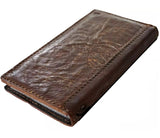 Genuine Leather Case For Apple iPhone 16 12 13 14 15 Pro Max 8 Plus Wallet  Book Cover luxury HandMade DH Oiled