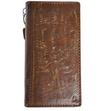 Genuine Leather Case For Apple iPhone 16 12 13 14 15 Pro Max 8 Plus Wallet  Book Cover luxury HandMade DH Oiled