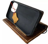 Genuine Leather Case For Apple iPhone 12 13 14 15 16 Pro Max 8 Plus Crafts SE Wallet luxury Mini