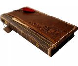 Genuine Leather Case For Apple iPhone 13 14 15 16 16E Pro Max 8 Plus Wallet Book HandMade Sewing Bible