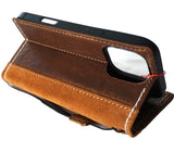 Genuine Leather Case For Apple iPhone 16 12 13 14 15 16E Pro Max 8 Plus Wallet  Book Cover luxury Mini Hand Made Suede