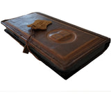 Genuine Leather Case For Apple iPhone 14 15 16E 17 Air Pro Max Football Wallet Book Cover Hand Made Special Vintage Route 66