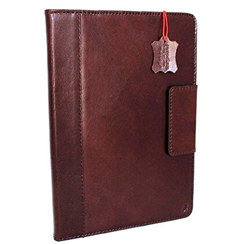 Handgefertigte Hülle aus echtem Vintage-Leder für Apple iPad Pro 12.9 (2015), fester Einband, Handtaschenständer, luxuriöse Kreditkartenfächer, braun, schlankes DavisCase