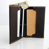 Genuine buffalo Leather man mini wallet Money id credit cards pocket small style it