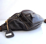 Genuine natural Leather Shoulder wallet Bag man Pocket Waist cool Pouch style id