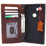 Véritable étui en cuir véritable pour Google Pixel 2 XL Book Wallet Porte-monnaie fait à la main Rétro Luxe IL Davis 1948
