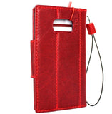Genuine vintage leather case for Samsung Galaxy NOTE 8 book wallet magnetic closure Red cover cards slots slim Daviscase