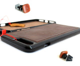 Étui en cuir véritable foncé pour iPhone 8 et 7, portefeuille, support mince, livre de luxe rétro + support magnétique pour voiture Davis