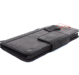 Véritable étui en cuir véritable pour Google Pixel 2 XL livre portefeuille fait à la main rétro magnétique noir luxe support souple IL Davis