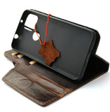Genuine Dark Leather Case for Google Pixel 5A 5G Book Wallet holder  Magnetic Retro Stand Luxury IL Davis