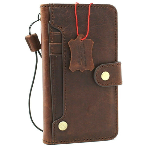 Genuine Italian leather Case for Samsung Galaxy S20 book Jafo wallet handmade rubber holder cover wireless charger Business DavisCase Dark