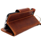 Genuine vintage leather iPhone 7 magnetic case cover wallet credit holder book luxury Rfid Pay