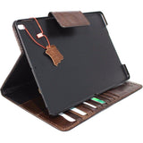 Genuine Vintage Leather Handmade Case for Apple iPad Pro 10.5 (2017) hard Cover Stand Luxury Credit Cards slots brown slim DavisCase