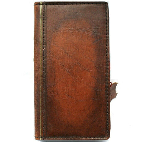 Echtes Leder für Apple iPhone 11 12 13 14 15 Pro Max 6 7 8 plus SE 2020 XS Hülle Galaxy s21 s20 Ultra s8 s9 Note 8 9 10 20 21 A71 A52 A52s A12 A31 4G 5G plus Lite Wallet Book Vintage Style Credit Cover Wireless Full Grain Davis Luxus-Kunst-DIY