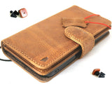 Genuine Tan Leather Case For Apple iPhone 12 Mini Book Wallet Credit Cards Slots Soft Closure Cover Full Grain Magnetic Detachable Cover +Car Holder DavisCase