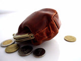 Genuine Soft leather woman mini Coins purse bag Ladies wallet case Miniature vintage brown daviscase