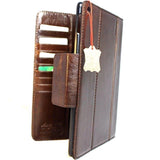 Echte Vollledertasche für Apple iPad 9.7 (2016–2018) mit magnetischer Abdeckung, braun, Kartenfächer, schmal, luxuriös, A1673, A1674, A1675, A1474, A1475, A1476, A1566, A1567, A1822, A1823, A1893, A1954