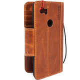 Étui en cuir véritable entièrement tanné pour Google Pixel 2 XL, portefeuille de livre fait à la main, support de luxe rétro, fermeture magnétique IL Davis