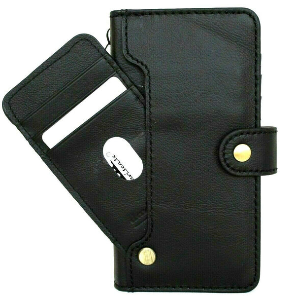 Genuine Black Leather Wallet Case for Google Pixel 5 Book Cards Holder Retro Stand Luxury wireless charging 5G Davis 1948