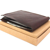 Men's Real Soft Leather wallet 4 Credit Card Slots 1 Bill Compartment Slim Handmade Brown DavisCase