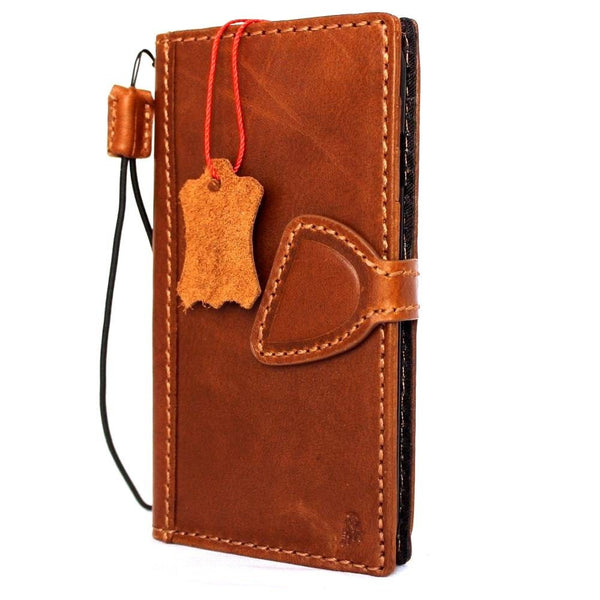 Echtes geöltes Echtleder Case für Apple iPhone 7 Book Wallet Cover magnetisch DE