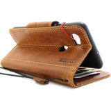 Genuine Real Leather Case for Google Pixel 2 XL Book Wallet Handmade Retro soft holder magnetic closure Tanned IL Davis