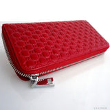 Genuine real leather woman purse tote wallet zipper Coins red credit cards Money Red