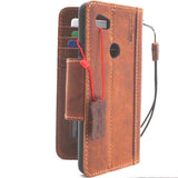 Genuine Real Leather Case for Google Pixel 2 XL Book Wallet Handmade Retro soft holder magnetic closure Tanned IL Davis