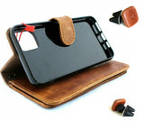 Genuine Full Leather case for Apple iPhone 11 PRO MAX (6.5") Cover Wallet Credit Holder Magnetic Book Tanned Removable Detachable + Magnetic Car Holder