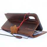 Genuine real leather for apple iPhone XR case cover wallet credit soft holder book prime retro slim Jafo