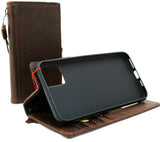 Véritable étui en cuir véritable pour Google Pixel 4 XL Book Wallet Porte-monnaie fait à la main Rétro Luxe IL Davis 1948