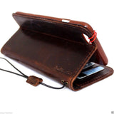 genuine vintage leather Case fit apple iphone 6 plus book wallet magnet cover brown cards slots slim 6s daviscase