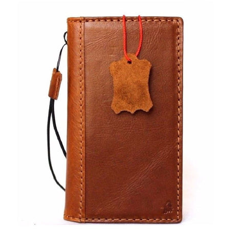 Véritable Tan Cuir iPhone 8 classique Housse portefeuille porte-crédit livre luxe caoutchouc Davis