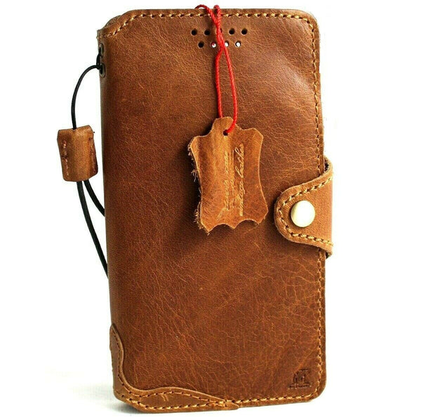 Genuine Slim Leather Case for Google Pixel 5 Book Wallet Holder Retro Stand Luxury Tan 5G Wireless Charging DavisCase