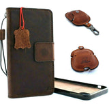 Genuine Full leather case for apple iPhone 11 Pro vintage wallet credit cards holder magnetic book Removable detachable luxury soft holder + Airpods 2