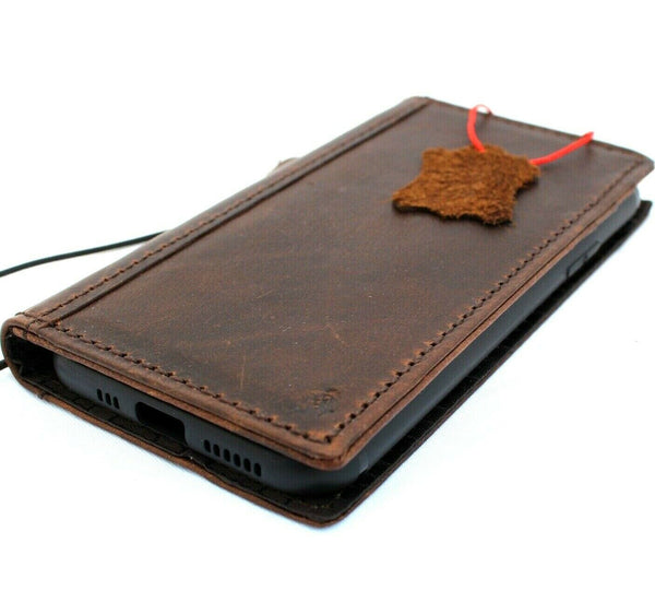 Véritable étui en cuir véritable pour Google Pixel 4 XL Book Wallet Porte-monnaie fait à la main Rétro Luxe IL Davis 1948