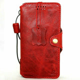 Genuine Red Leather Case for Google Pixel 5 Book Wallet Holder Retro Stand Luxury Slim Davis 5G Wireless Charging