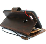 Étui en cuir souple véritable pour Google Pixel 3 XL Book Wallet Support fait main Retro Luxury Davis 1948