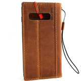 Genuine leather Case for Samsung Galaxy S10 Plus book wallet cover Cards wireless charging ID window Jafo soft daviscase s 10 Tan