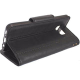 Genuine vintage oil leather Case for Samsung Galaxy S8 Plus book wallet magnetic black
