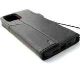 Genuine Leather Wallet Case For Apple iPhone 13 Pro Max Book Credit Cards Slots Soft Cover Full Grain Black DavisCase