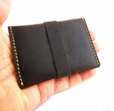 Genuine full Leather man mini small wallet Money id credit cards holder pocket daviscase il