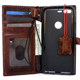 Véritable étui en cuir véritable adapté pour Google Pixel XL Book Wallet fait à la main rétro luxe magnétique IL