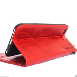 genuine OIL leather case for iphone 6s plus cover book wallet band credit card id 6 s + magnet business Red  au daviscase
